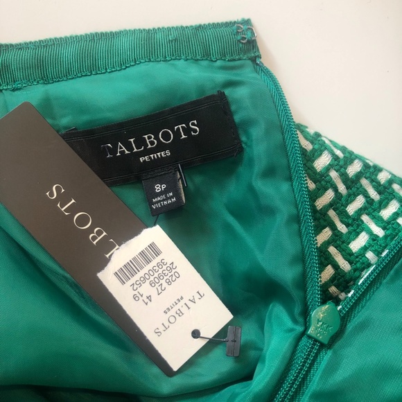 Talbots Green and White knit pencil skirt  (8P) - Picture 7 of 7